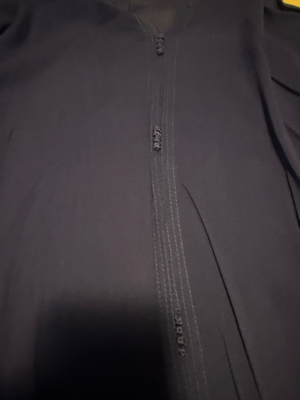 Navy Pleated Button-Front Blouse from marruecos - Picture 3 of 8